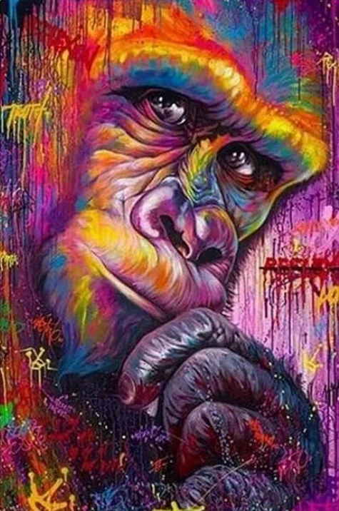 GATYZTORY Diamond Painting Animal Gorilla 5D DIY Full Square Drill Mosaic Embroidery Sale Rhinestones Decor Home Gift | Дом и сад