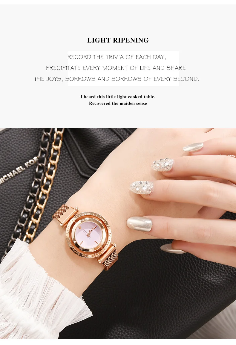 Женские магнитные часы с вращающимся циферблатом, модные женские кварцевые часы с магнитной пряжкой, повседневные деловые вечерние наручные часы для девушек, подарок