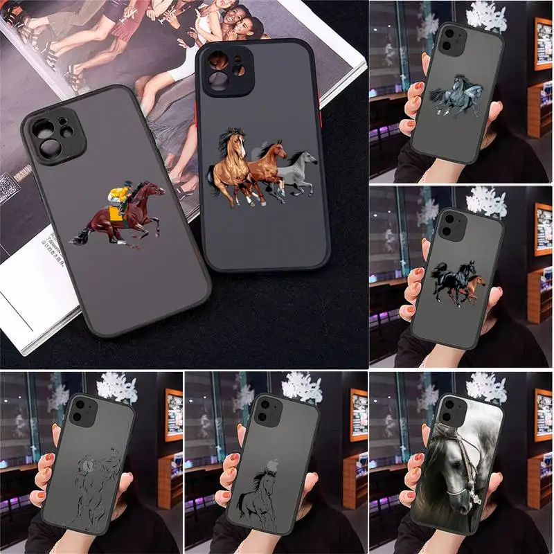 animal Frederik beauty horse Phone Cases Matte Transparent for iPhone 7 8 11 12 s mini pro X XS XR MAX Plus cover funda | Мобильные