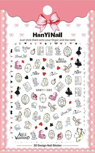 1PCS Disney Cartoon Anime Collection Star Design Nail Sticker Mickey Mouse Donald Duck Lion King Mermaid Stitch Nail Slider HANYI-085