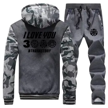 

Winter Mens Jacket Sets Male Thick Warm Tracksuit Men Outerwear Trainingspak Hoodies Jacket + Pants Clothing