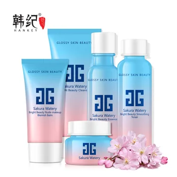 

Beauty Cherry Facial Care Set Hydrating Bright Cleanser+Emulsion+Toner+Moisturizing Cream+Natural BB Cream, Korea Cosmetics