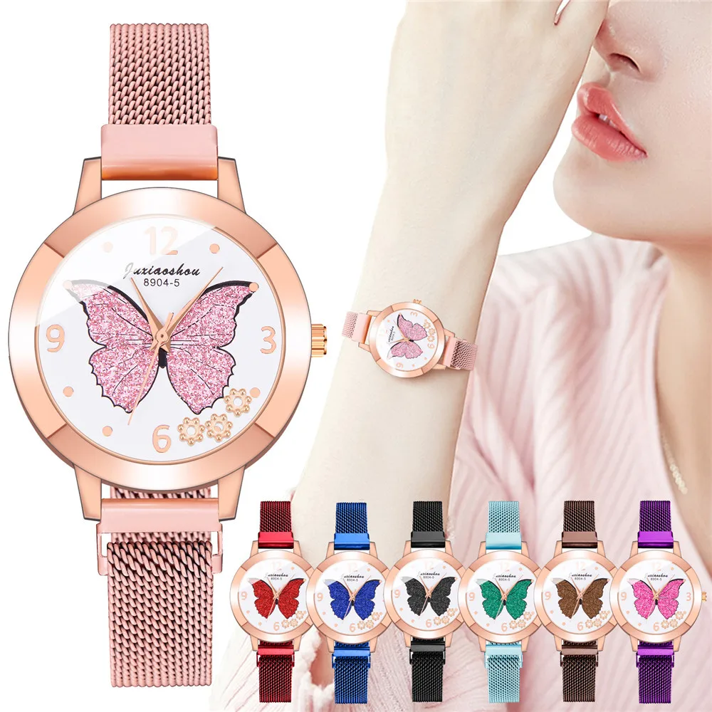 Wrist Watches Clock Magnetic-Strap Butterfly Women Ladies Luxury Gift Hot-Fashion Relogio