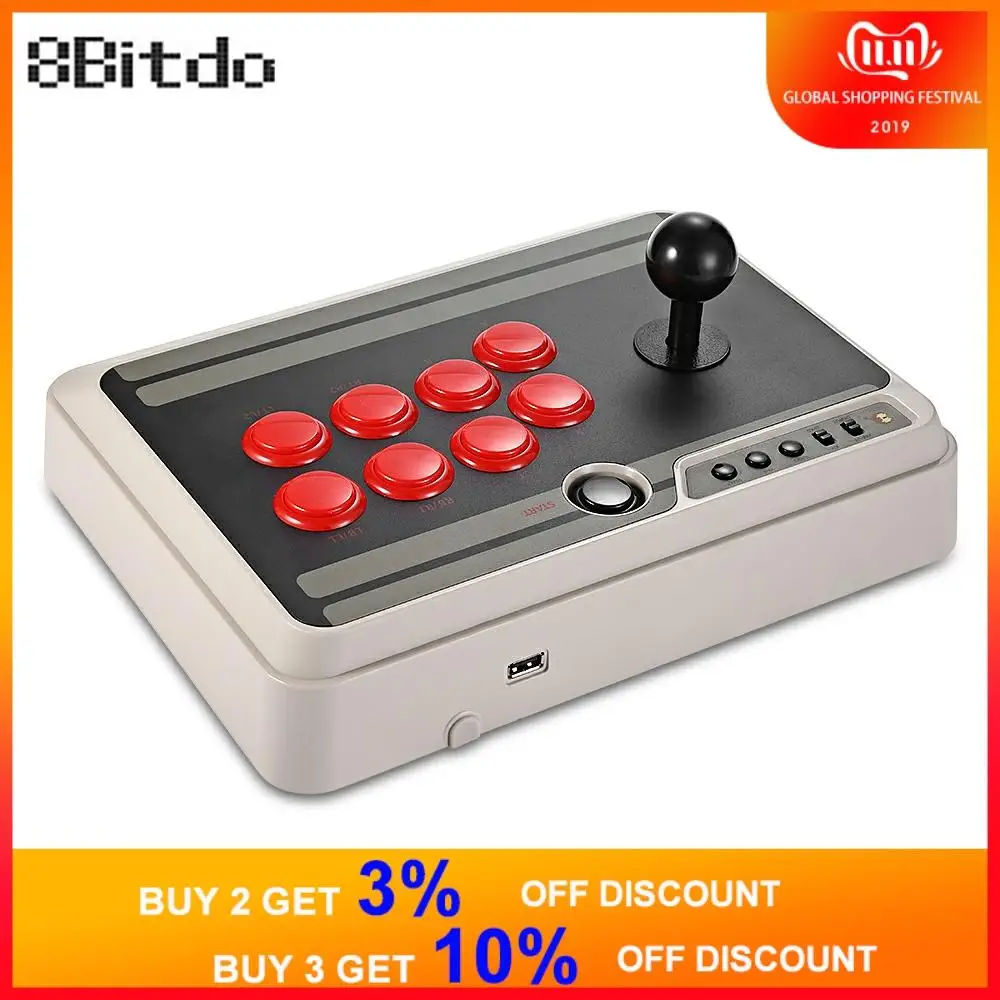 8Bitdo N30 беспроводной джойстик аркадная палка Совместимость с турбо и Xinput/Dinput
