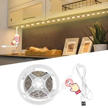 Светодиодная подсветка под шкаф ручная развертка Сенсор 5В USB светильник s для Kithcen шкаф Ночной светильник сенсорный переключатель затемнения дома светильник Инж