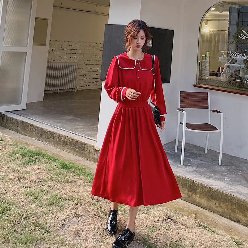 

Spring Clothing 2020 New Style WOMEN'S Dress Chiffon Dress Elegant Waist Hugging Fairy Skirt Thin Type for Spring And Autumn Sli