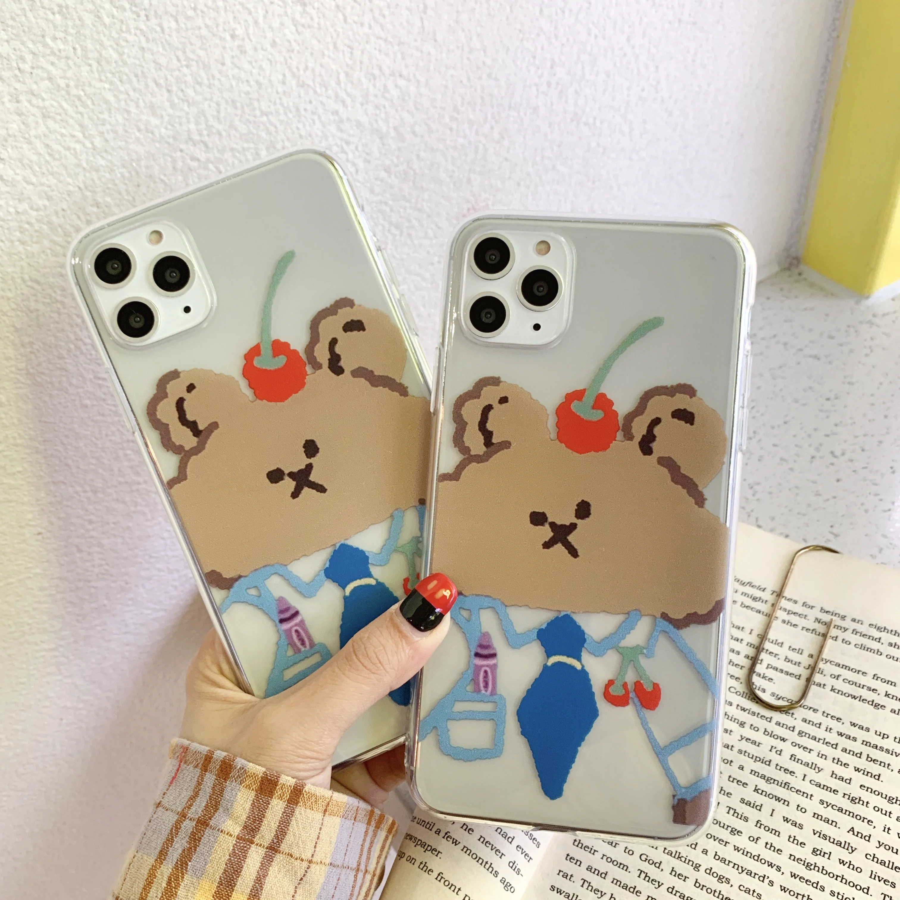 INS Cartoon Phone Case korean for iphone 8 6 s 7 X XR XS Max soft silicone Cute bear doll toy i phone 11 pro max case Cover | Мобильные
