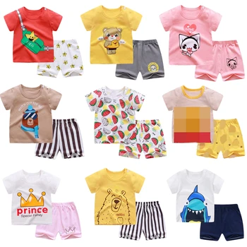 Boys Cartoon Animal T Shirt Cute Cotton T-shirt Short Sleeve Outfit  Boy Streetwear Clothes for Toddler Infant Kids Suit Summer 1