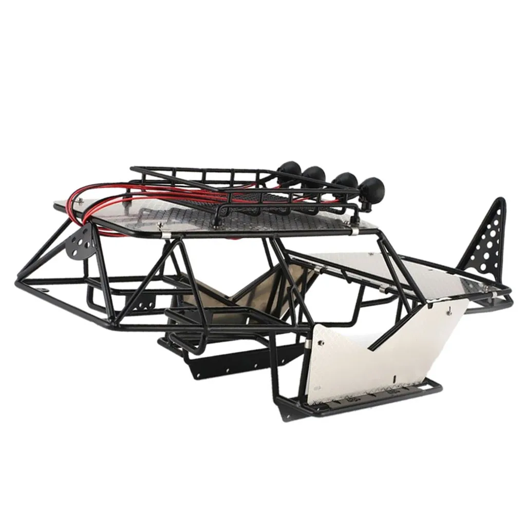 Рама для рулонной клетки шасси с рейкой и листами для 1/10 Axial Wraith AX90018 90020 RC грузовик черный, 440 мм