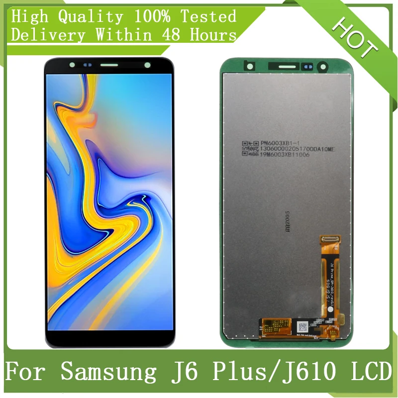 ЖК дисплей с дигитайзером для SAMSUNG GALAXY 6 0 сменный сенсорный экран AMOLED J6 + J610 2018 J610F