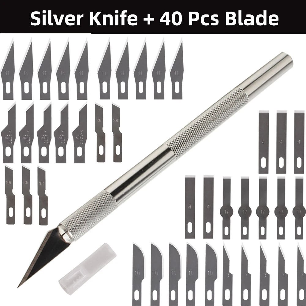 Colorful Aluminum Alloy Wood Cutter Knifes Carve Tool Sculpture Utility Engrave Sharp Metal Scalpel Woodcarve Blade wood carving knife