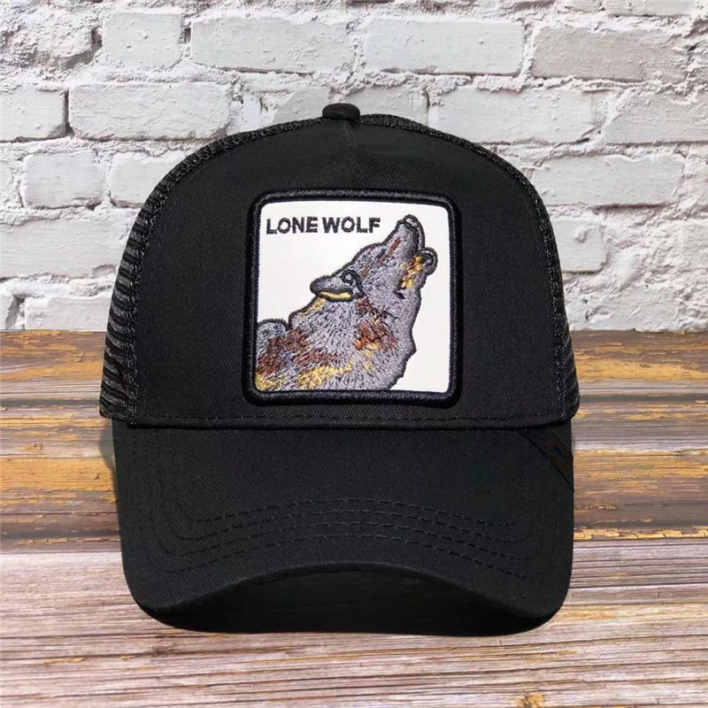 LONE WOLF Высококачественная бейсбольная Кепка с вышивкой в виде одинокого волка и фермы, модная женская и мужская кепка, Регулируемая Кепка с изображением животных, Черная кепка для папы - Цвет: LONE WOLF