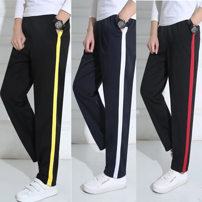 Men Pants Casual Sweatpants Joggers Striped Trousers