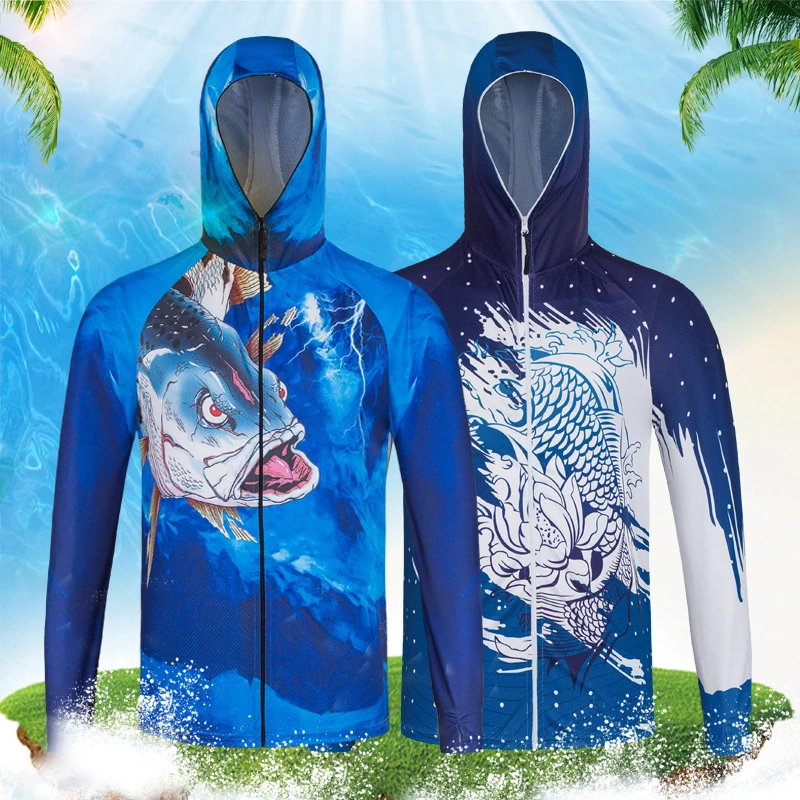 Профессиональная одежда для рыбалки, Солнцезащитная одежда с длинным рукавом, летняя быстросохнущая футболка с защитой от УФ