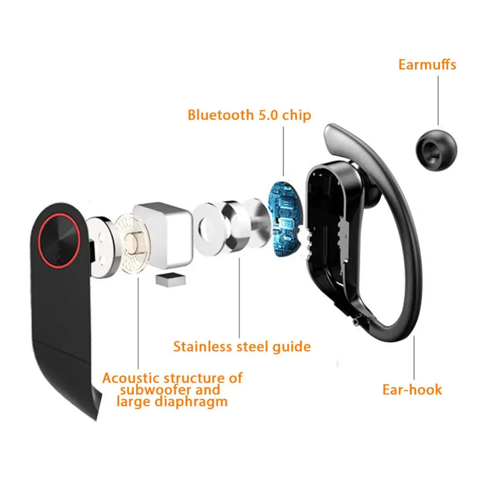 OEING TWS беспроводные Bluetooth наушники с микрофоном спортивные ушные крючки водонепроницаемые наушники стерео гарнитура для iphone huawei