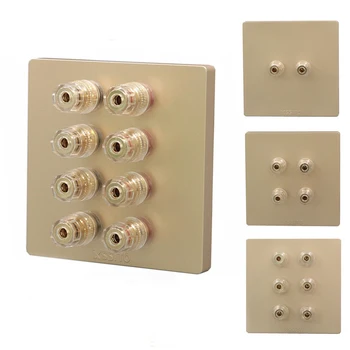 

KYYSLB Type 86 Champagne Gold Pure Copper Audio Socket Terminal 7.1 Speaker Speaker Amplifier Banana Head Panel Socket