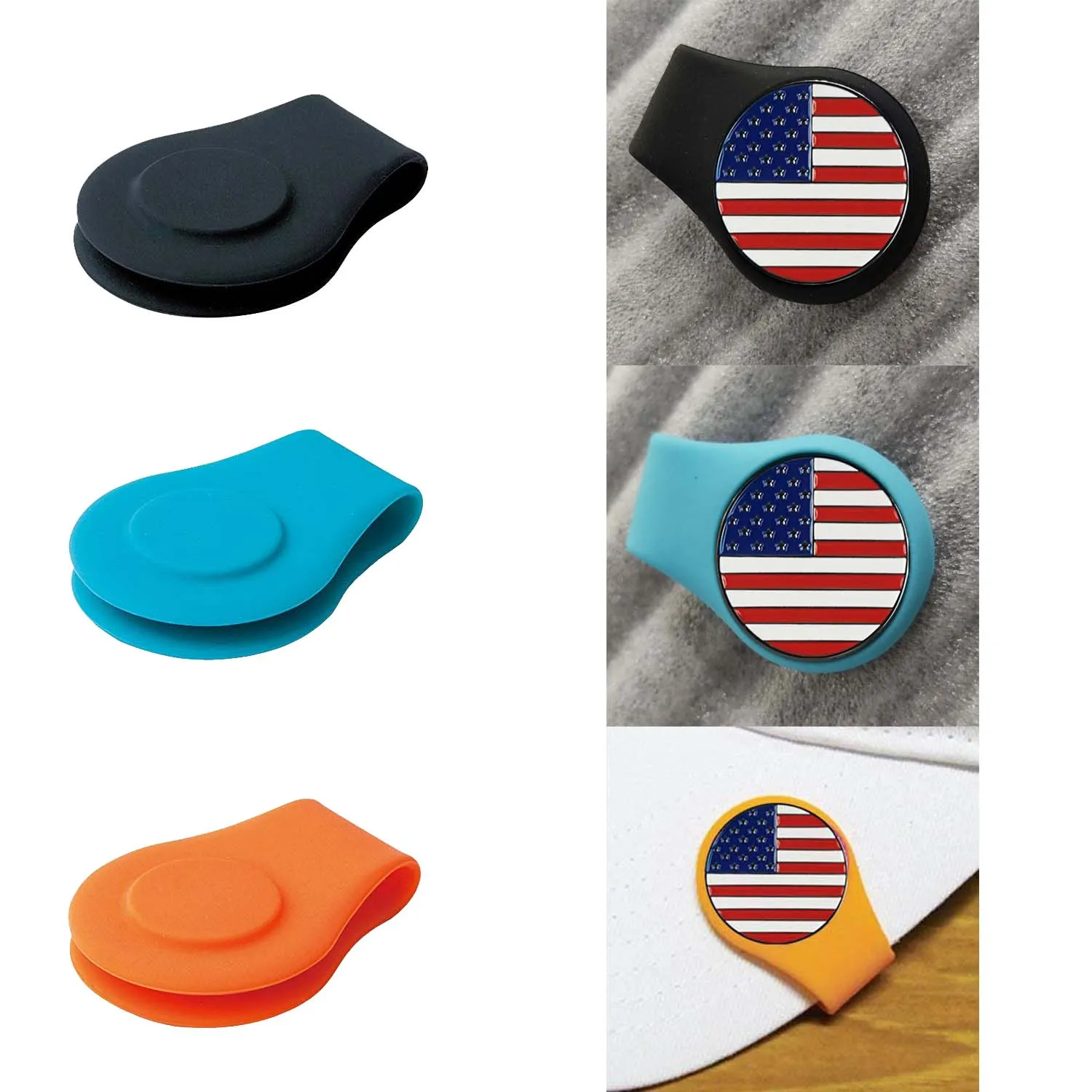 2 Pcs Silicone Magnetic Golf Hat Clip Ball Marker Holder Attach to Your Cap Pocket Edge Belt Clothes Gift