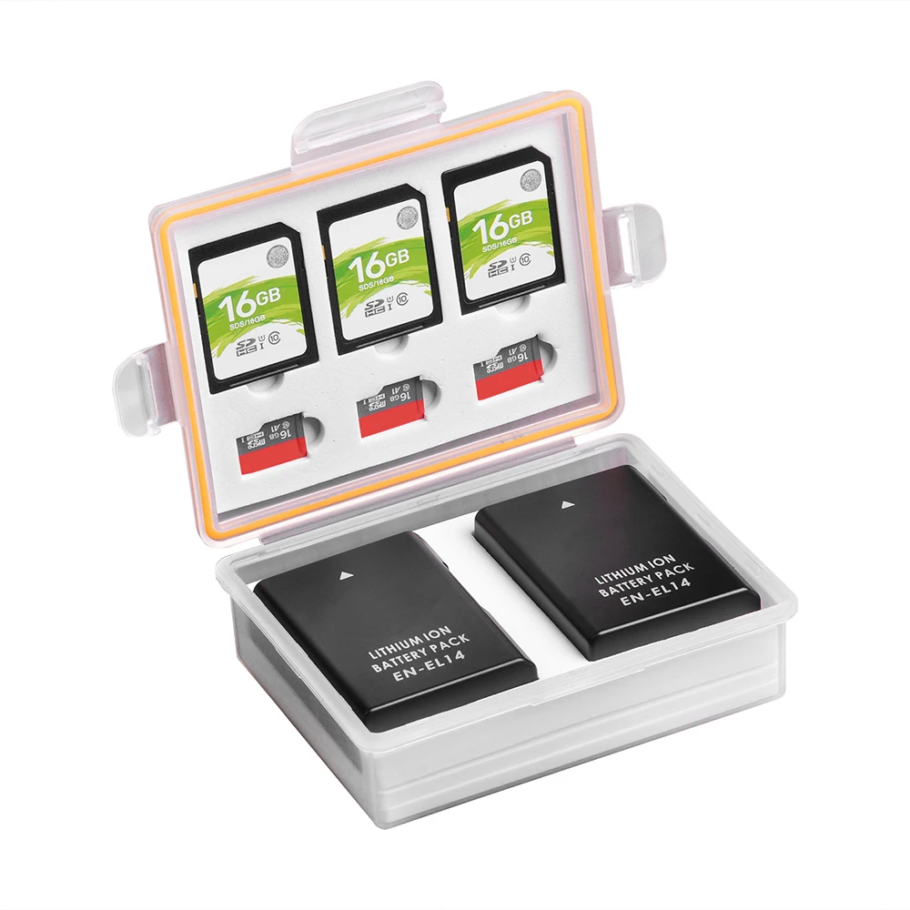Camera Battery Box Storage SD TF Memory Card Case for Nikon ENEL14 EN