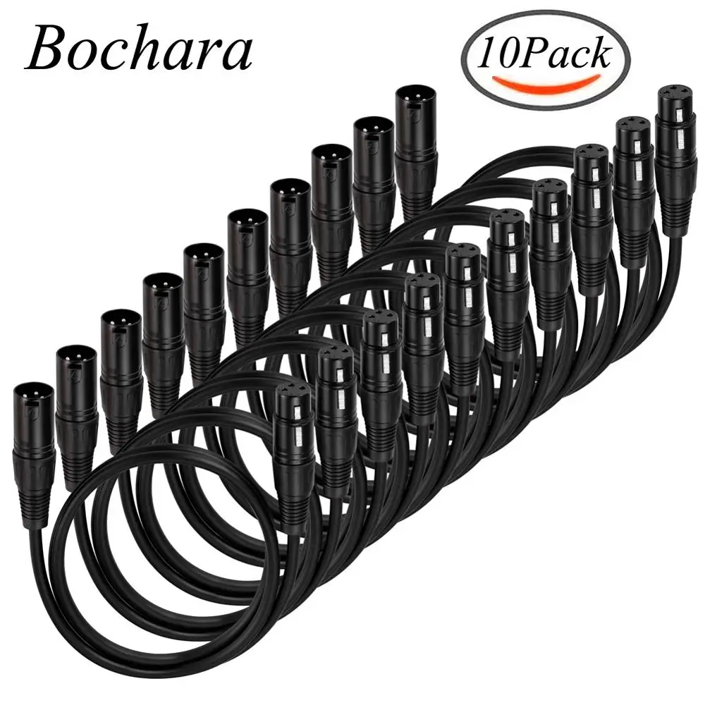 Кабель Bochara XLR штекер гнездо M/F экранированный аудио кабель OFC для микрофона