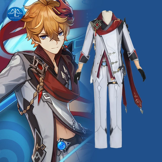 $US $139.00 Anime Genshin Impact Tartaglia Game Suit Handsome Uniform Cosplay Costume Halloween Carnival Party Outfit Custom Made
