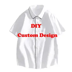 Sonspee diy design personalizado botão camisas masculinas impressão 3d manga curta camisa feminina masculino solto casaco casual fornecedores para drop shipper