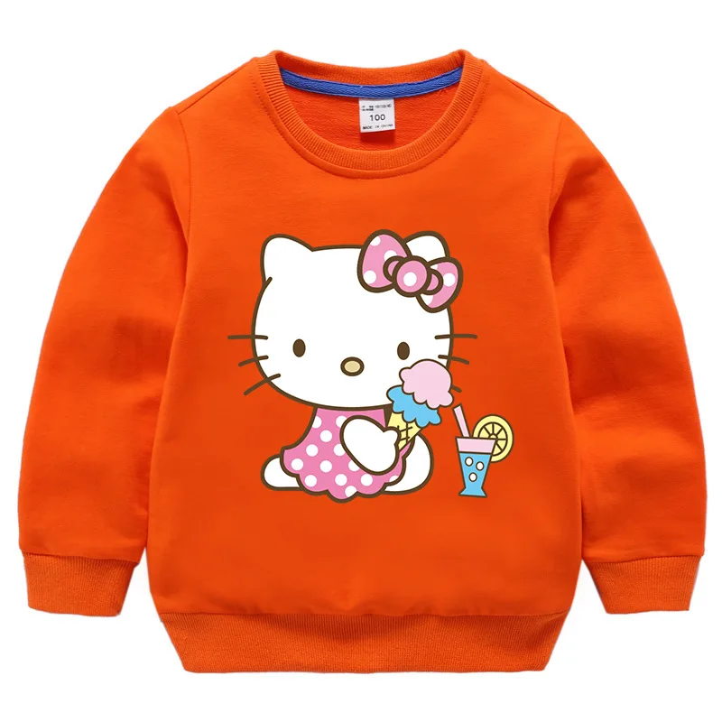 Jargazol/белый свитер для девочек; Одежда для маленьких детей; осенняя одежда с принтом кота; топы для детей ясельного возраста; толстовки для подростков