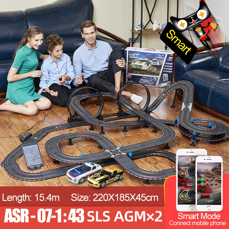 143SmartElectricDoubleRemoteControlCarRacingTrackToyAutorama