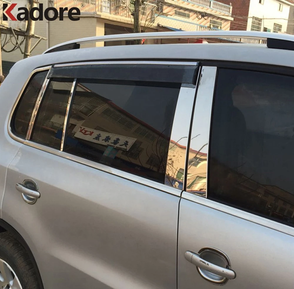 Для Volkswagen Tiguan 2009 2013 2014 2015 нержавеющая сталь дверь окно столбик центр B отделка