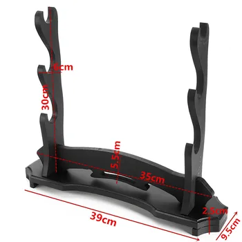 

New Samurai Sword Holder Black Wood Wall Mount Samurai Sword Katana Holder Stand Hanger Bracket Rack Display 3 Layer Wood Base