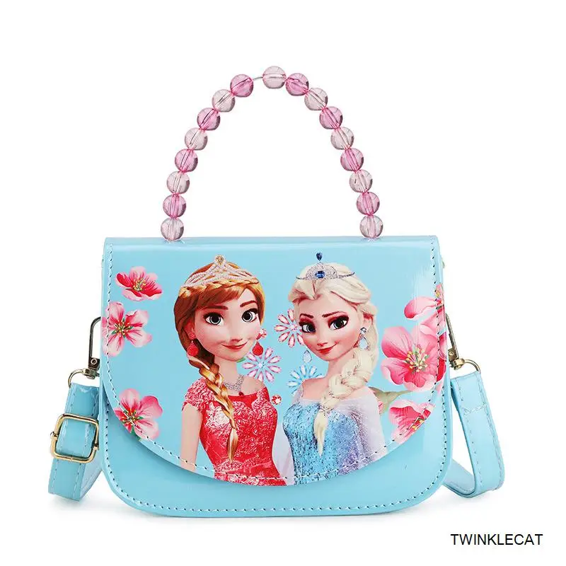 Детская сумка для девочек от 3 до 7 лет, сумки через плечо, ранец для дошкольников, плюшевый рюкзак, сумка через плечо с изображением принцессы Эльзы и Анны, Детская сумка для девочек - Цвет: Синий