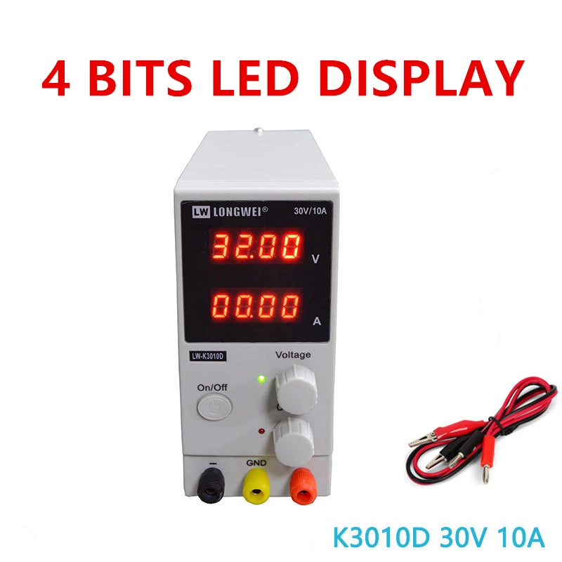 

30V 10A 4 Bits LED Display Adjustable Switching Regulator DC Power Supply Laptop Repair 110V-220V Current Voltage Stabilizers