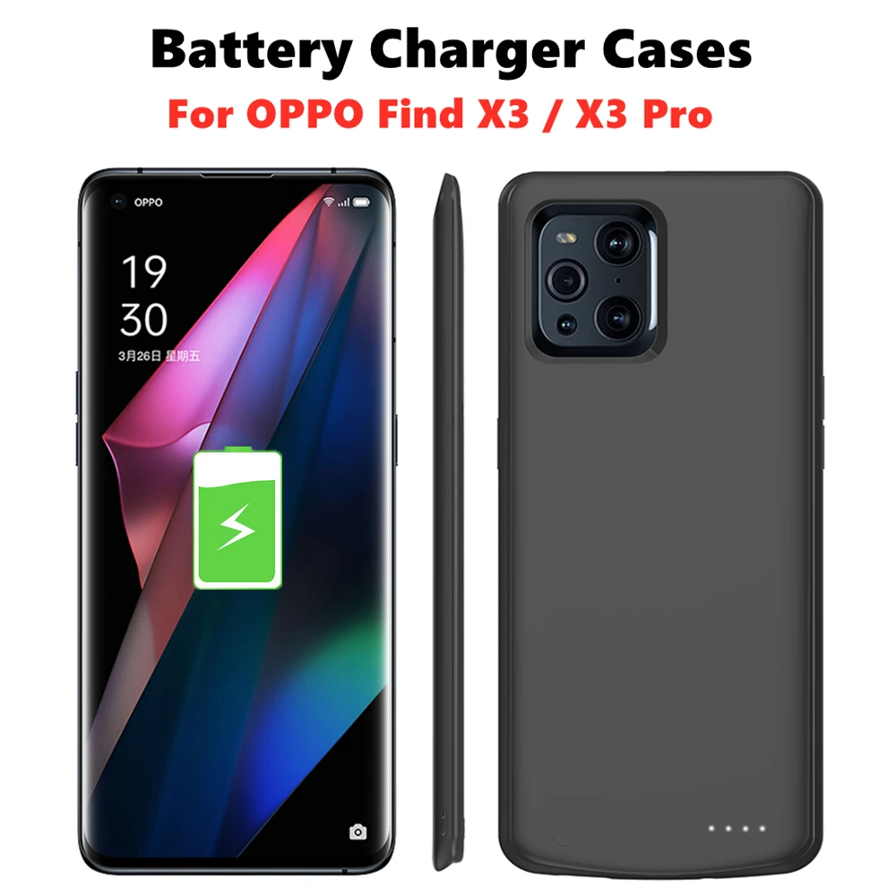 

Portable Charger Cover For OPPO Find X3 Pro Battery Cases 6800mAh Extrenal Battery Power Bank Charging Cover for OPPO Find X3