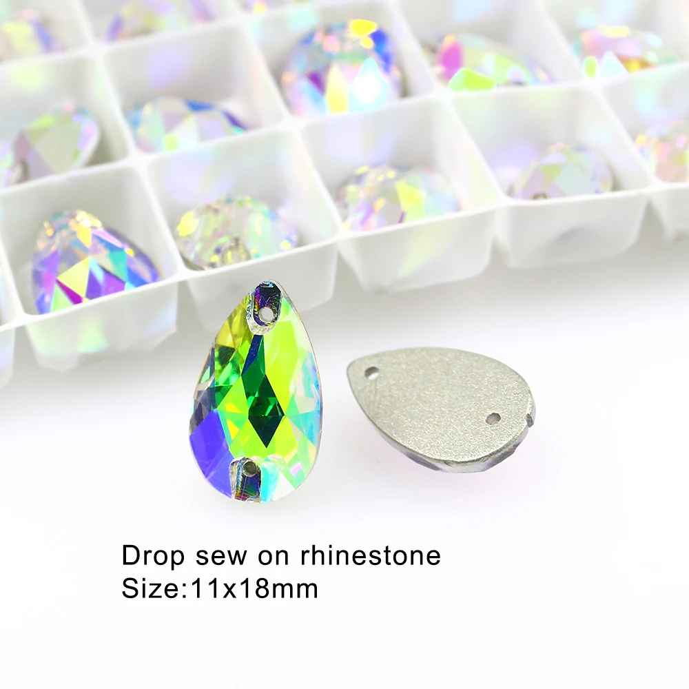 Шитье стразами Стразы слеза падение кристаллы стекло пришить стразы аппликация