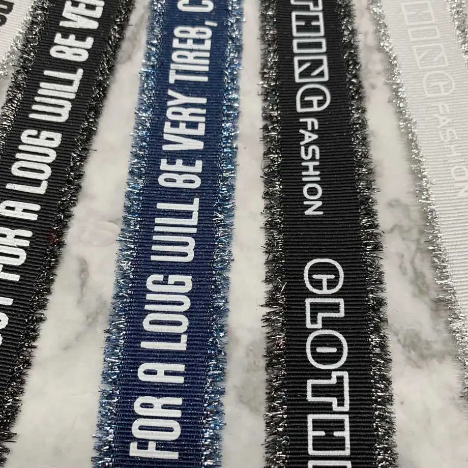 

New 10M/lot White Letter shinning blue black 2.5cm width Cowboy Lace ribbon cable polyester DIY sewing stain ribbon accessories