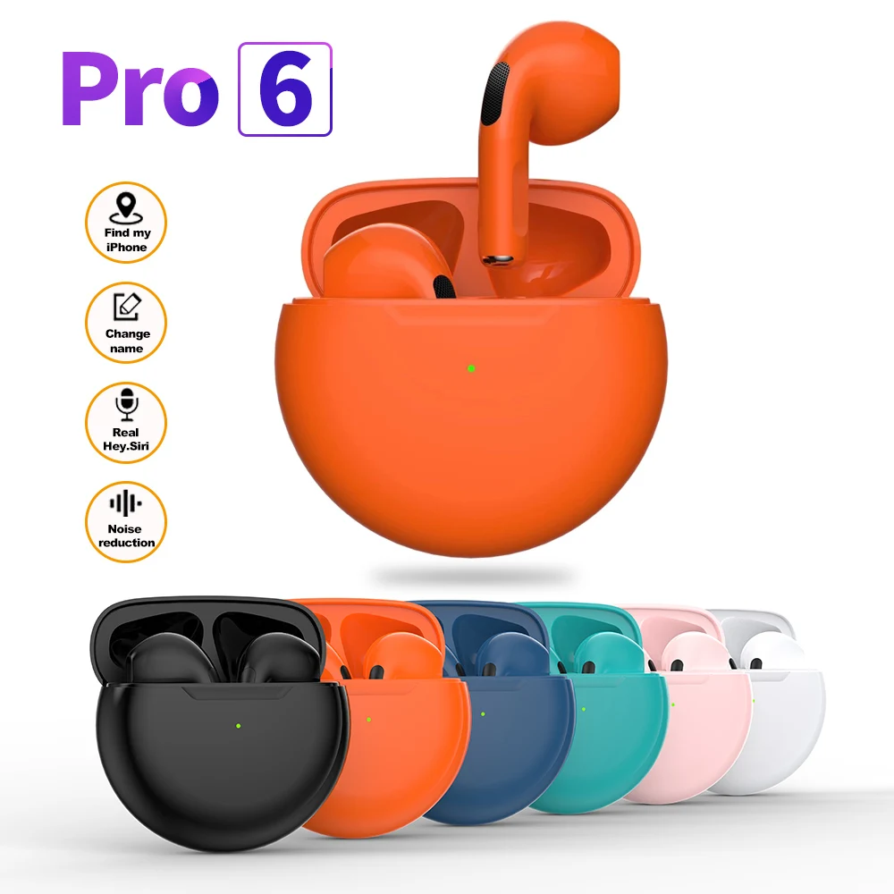 TWS Wireless Headphones Air Pro 6 Bass In ear Bluetooth Earphone Sport Headset Auto-pair Pop-up Earbuds for Xiaomi Huawei iPhone