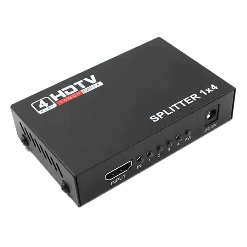 HD 4K 4-портовый коммутатор сплиттера HDMI 1080P 3D 1 в 4 концентратор 1x4 Ретранслятор адаптер