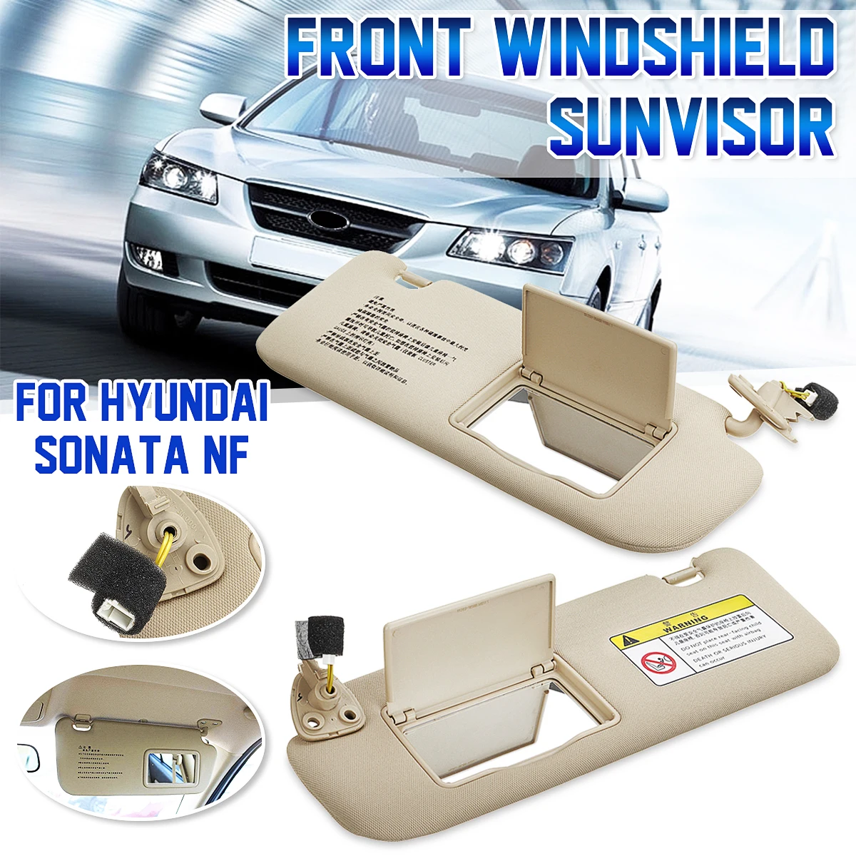 Автомобильный Внутренний солнцезащитный козырек Солнцезащитный козырек щит с зеркалом 852010R300 852020R300 для hyundai ForSonata NF