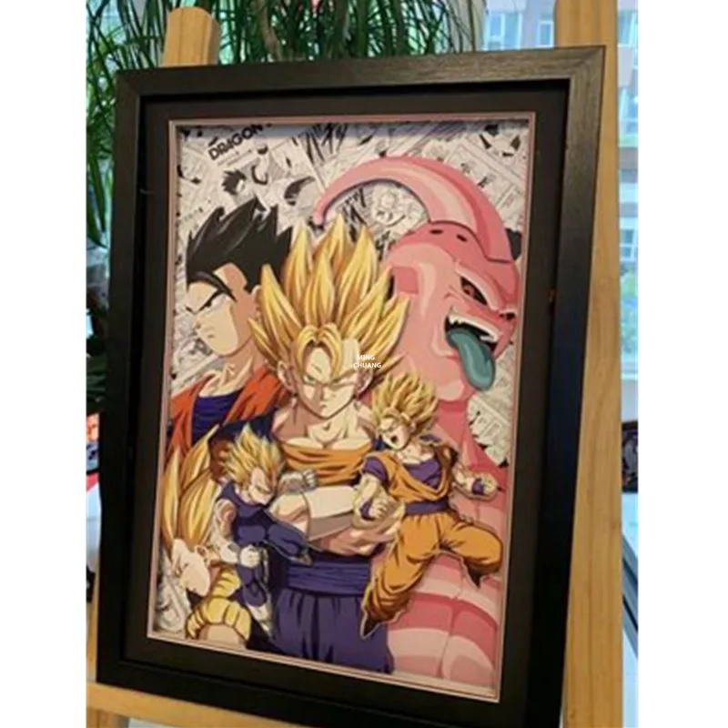 13 "Dragon Ball Z сын Goku vegeta 3D Stereograph ручной работы декоративная живопись подарок Бумага галерея фигурку Ящик для игрушек 32 см V513