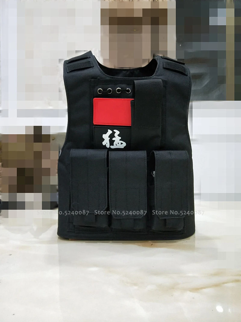 Детский Тактический пуленепробиваемый жилет, армейский солдат, карнавальный костюм, детская Боевая броня, камуфляжная военная форма, спецназ, Топ - Цвет: Черный