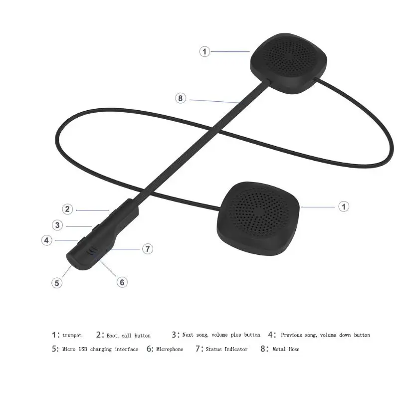 Универсальный Bluetooth 5,0 поколение мотоциклетный шлем гарнитура беспроводная Bluetooth