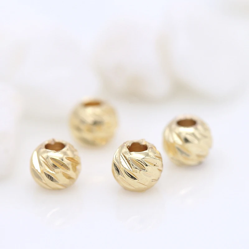 6mm 20pc Gold Beads, Gold Spacer Beads for Jewelry Making, Brushed Saucer  Beads 