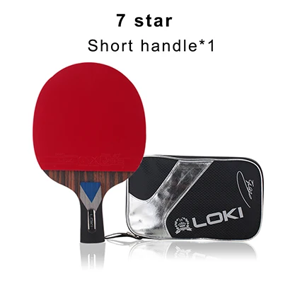 7 Star Short handle LOKI профессиональная ракетка для настольного тенниса углеродное лезвие с резиновой ракетой для пинг-понга расширенные ракетки для понга для быстрой атаки - Цвет: 7 Star Short handle