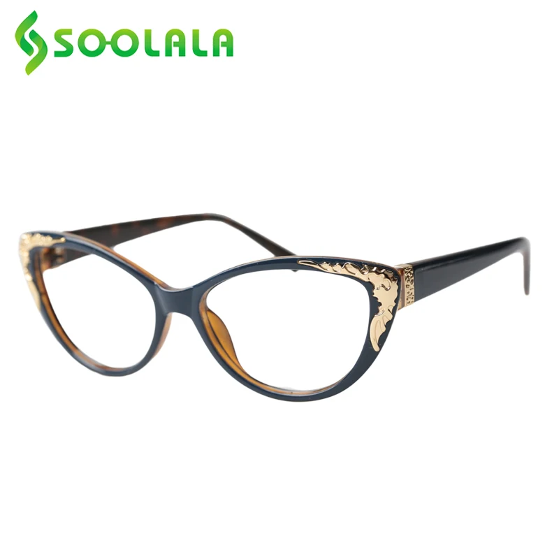 

SOOLALA, кошачий глаз, анти голубой свет, женские очки для чтения, кошачий глаз, дальнозоркость, очки в оправе с золотом, барокко + 0,5, 1,0, 1,5, 2,0, 4,0