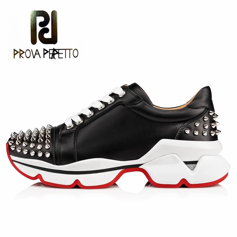 Prova Perfetto с заклепками; scarpe donna; ботильоны с перекрестной шнуровкой; женская обувь на плоской подошве; цвет белый, черный; спортивная обувь из натуральной кожи