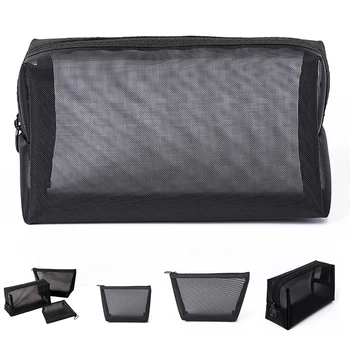 

1PCS Women Makeup Bag Mesh Multi-purpose Cosmetic Bag Toiletry Pouch Travel Makeup Pouch Beauty Bag Cosmetics Pouchs