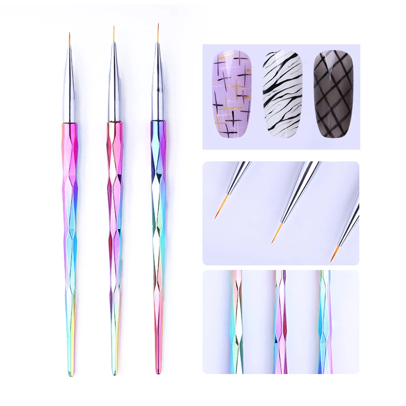 

1 Pc Liner Brush Drawing UV Gel Pen Painting Drawing Brush Colorful Auroras Plastic Handle Nail Art Tools DIY Design Tool