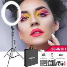 Neewer 20-дюймовый светодиодный кольцевой вспышкой для видеосъемки Для макияжа Youtube видео блогер салон-регулируемый Цвет Температура с Батарея или DC Мощность
