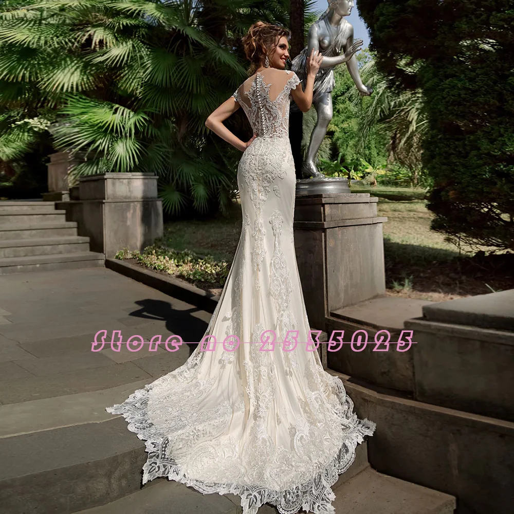 2 шт. Свадебные платья русалки со съемным шлейфом Vestido De Novia Sirena Аппликации Кружева Свадебные платья Gelinlik