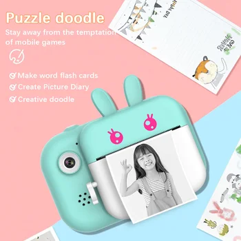 

Children Mini Camera Instant Print Camera for Kids 1080P HD Camera With Thermal Photo Paper Toys Camera for Birthday Gifts
