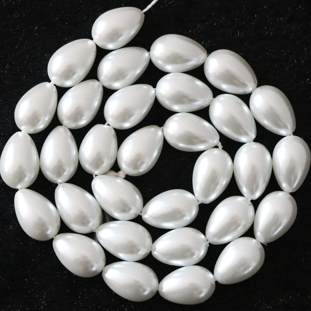 Smooth white waterdrop teardrop imitation pearl beads 5x7mm 7x9mm 9x13mm created for diy pearls necklace jewelry 15inch B1079 | Украшения и
